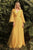 Pleated Long Bell Sleeves Gown CD242