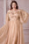 Long Sleeves Chiffon A-line Curves  Gown CD243C