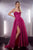 Glitter Cowl Neckline Long A-line Gown CD252