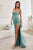 Cowl Neckline Sparkly Evening Gown CD254