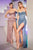 Cowl Neckline Sparkly Evening Gown CD254c