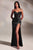 Cowl Neckline Fitted Corset Satin Gown CD265