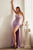 Cowl Neckline Fitted Corset Satin Gown CD265