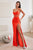 Cowl Neckline Fitted Corset Satin Gown CD265