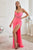 Cowl Neckline Fitted Corset Satin Gown CD265