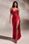 Cowl Neckline Fitted Corset Satin Gown CD265