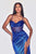 Cowl Neckline Fitted Corset Satin Gown CD265