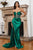 Strapless Beaded Embellishment Satin Gown CD269