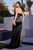 Strapless Lace Appliques Satin Evening Gown CD282