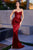 Strapless Lace Appliques Satin Evening Gown CD282