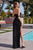 Sequins Draped Shoulder Sleeves Evening Dress CD290