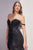 Sequins Draped Shoulder Sleeves Evening Dress CD290