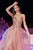 Plunging Neckline Embroidered Appliques Tulle Gown CD874