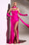Gathered Waist With Gloves Satin Prom Gown CD886