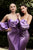 Satin Gown with Puff Sleeves Fitted Evening Bridesmaid Dress CD983