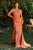 Stretch Satin Long Gown With Gloves CD979