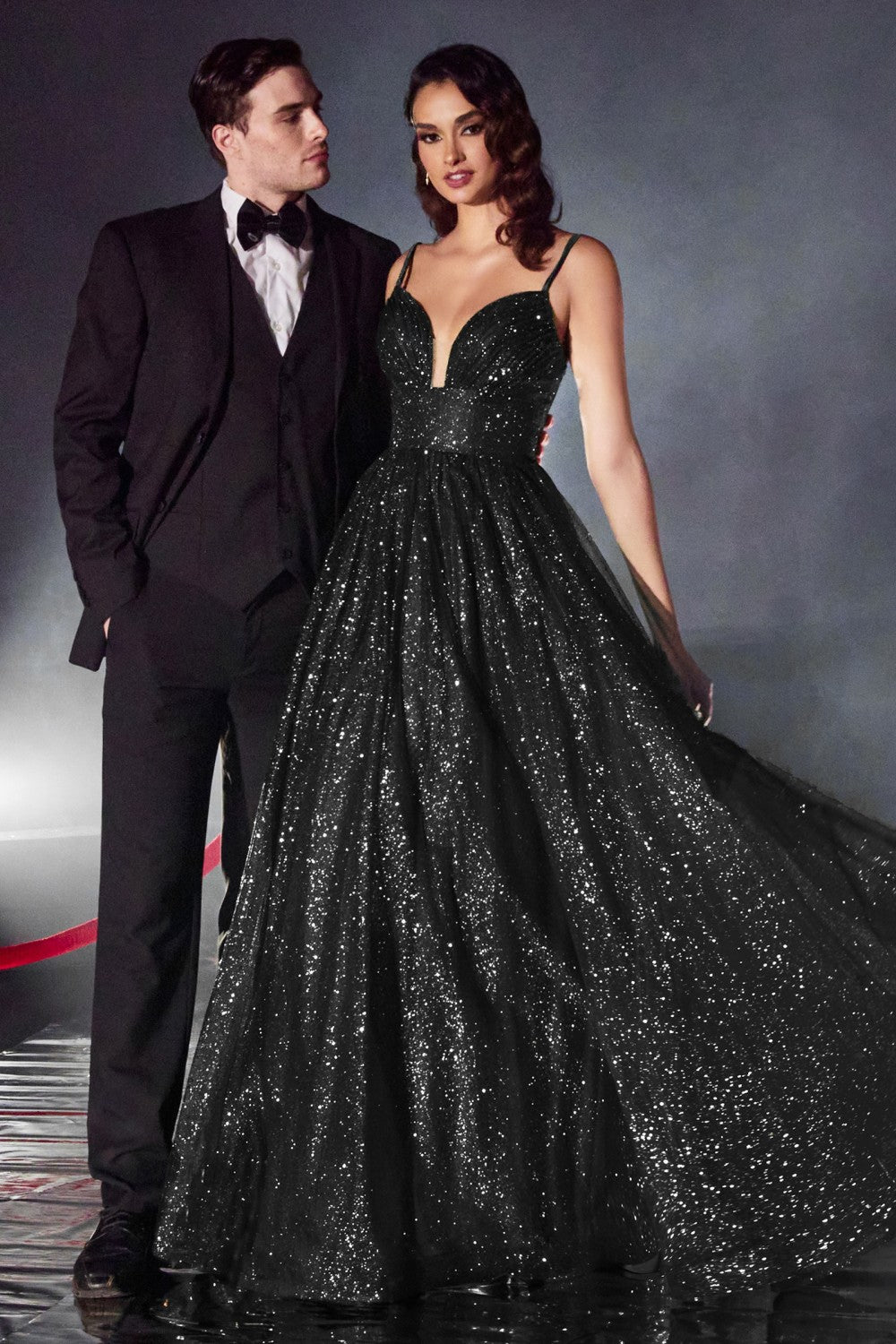 Spaghetti Straps Layered Glitter Ball Gown CD996 Sparkly Gowns Spaghetti Straps Layered Glitter Ball Gown CD996 Sparkly Gowns