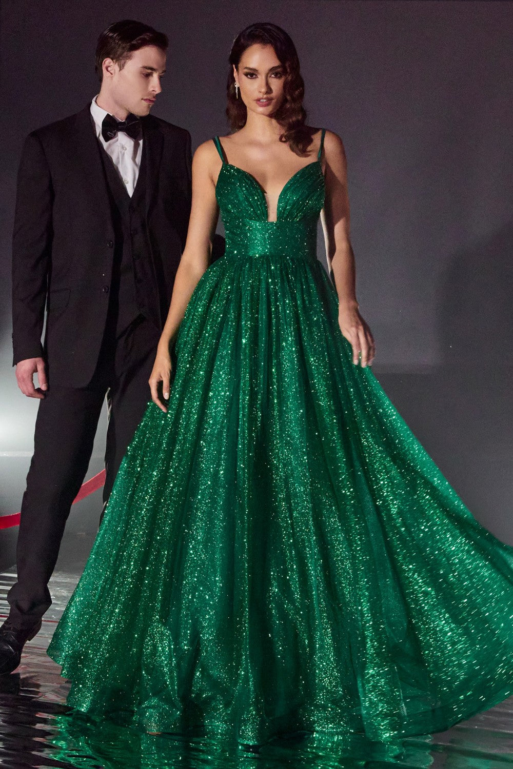 Spaghetti Straps Layered Glitter Ball Gown CD996 Sparkly Gowns Spaghetti Straps Layered Glitter Ball Gown CD996 Sparkly Gowns