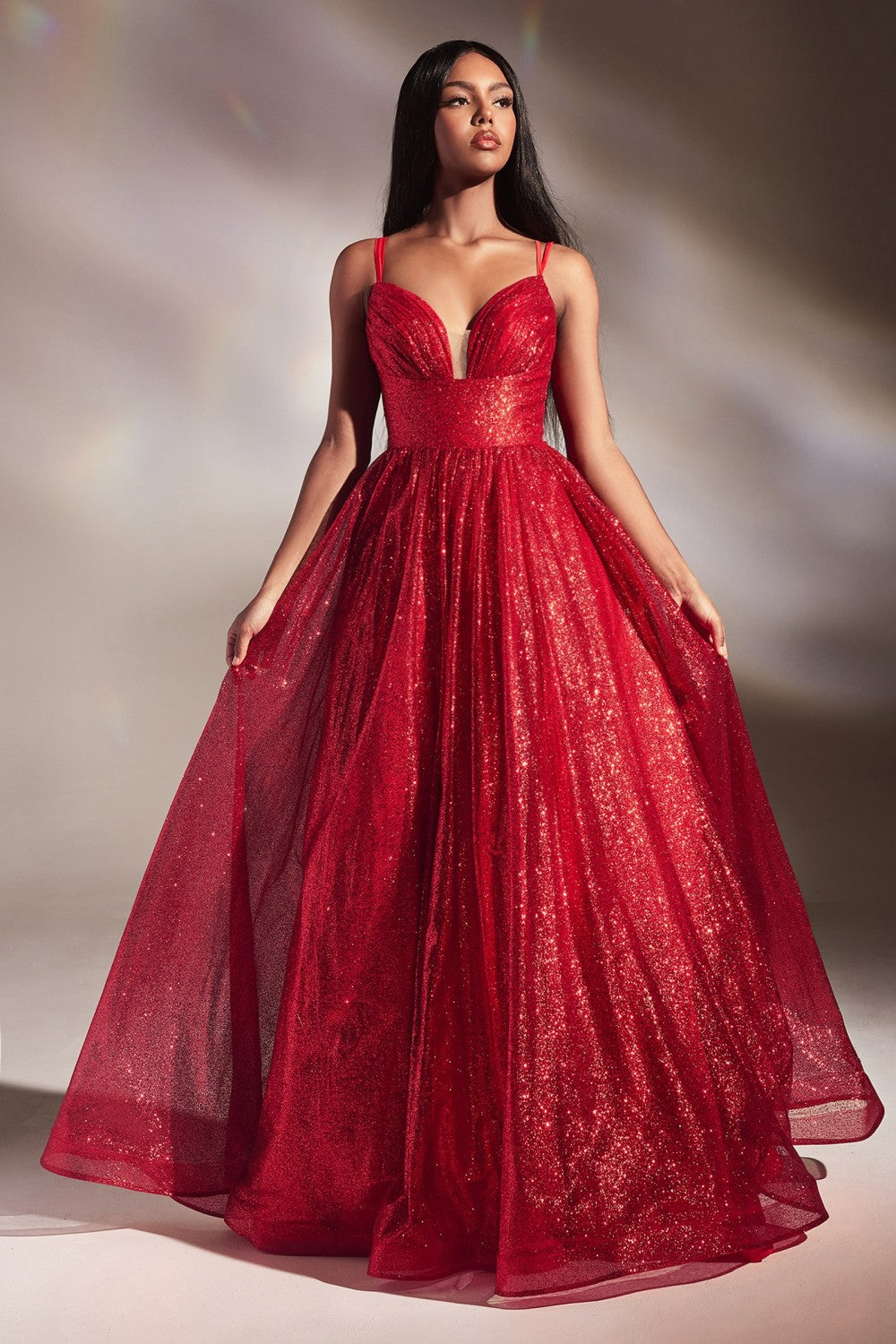 Spaghetti Straps Layered Glitter Ball Gown CD996 Sparkly Gowns Spaghetti Straps Layered Glitter Ball Gown CD996 Sparkly Gowns