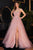Vestido evasé de tul en capas sin tirantes CD997