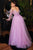 Vestido evasé de tul en capas sin tirantes CD997
