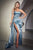 Asymmetrical  Skirt Fitted Satin   Evening Gown CDS411