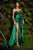 Asymmetrical  Skirt Fitted Satin   Evening Gown CDS411