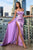 Asymmetrical  Skirt Fitted Satin   Evening Gown CDS411