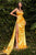 Asymmetrical  Skirt Fitted Satin   Evening Gown CDS411