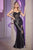 Satin Embellished Lace Slit Evening Prom Dress CDS412