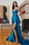 V-Neckline Satin Beaded Gown CDS418