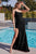 Asymmetrical Neckline Velvet Sequin Prom Gown CH111