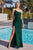 Asymmetrical Neckline Velvet Sequin Prom Gown CH111