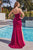 Asymmetrical Neckline Velvet Sequin Prom Gown CH111