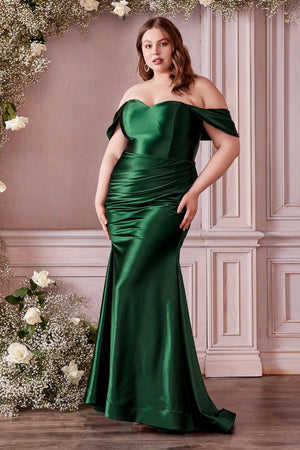 Curves Sweetheart Neckline Satin Long Gown CH163C