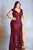 Fitted Sequin Cap Sleeves V-Neckline Curves Evening Gown Cinderella CH198C