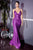 Fitted Stretch Satin Gathered Waistband Marigold Evening Gown CH236MG
