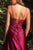 Lace & Satin Plunging Neckline Evening Gown CM318