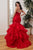 Plunging Neckline Mermaid Layered Glitter Long Gown CM329