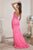 Sleeveless Floral Print Sequin Embellishment Prom Gown CM331