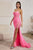 Sleeveless Floral Print Sequin Embellishment Prom Gown CM331