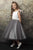 Satin and Tulle Two-Tone Flower Elegant Girl Dress