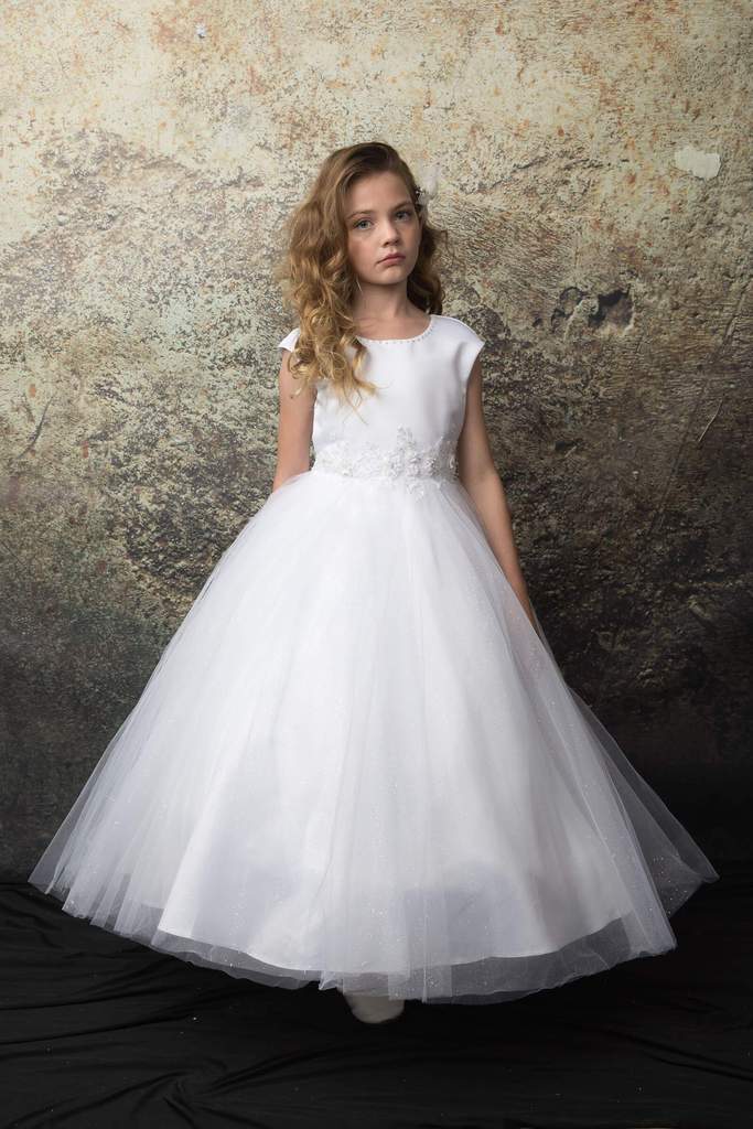 Flower Girls White Satin Dresses Wedding