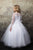 3/4 Sleeves lace appliques tulle dress C326