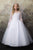 3/4 Sleeves lace appliques tulle dress C326