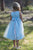 Satin and Tulle Flower Elegant Birthday Party Girl Dress 208A