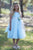 Satin and Tulle Flower Elegant Birthday Party Girl Dress 208A