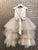 Multi Tiered  Tulle Skirt with Hand Beaded 3D applique on top flower girl  dress 324