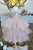 Multi Tiered  Tulle Skirt with Hand Beaded 3D applique on top flower girl  dress 324