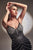 Fitted Glitter Print Gown CR866